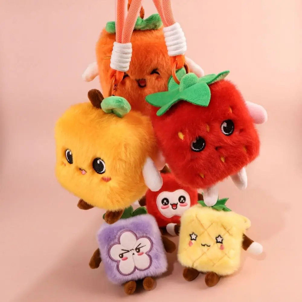 

Fruit Fruit Plush Keychain Carrot Key Chain Pineapple Keychain Lightweight Strawberry Mangosteen Pendant Home Decoration