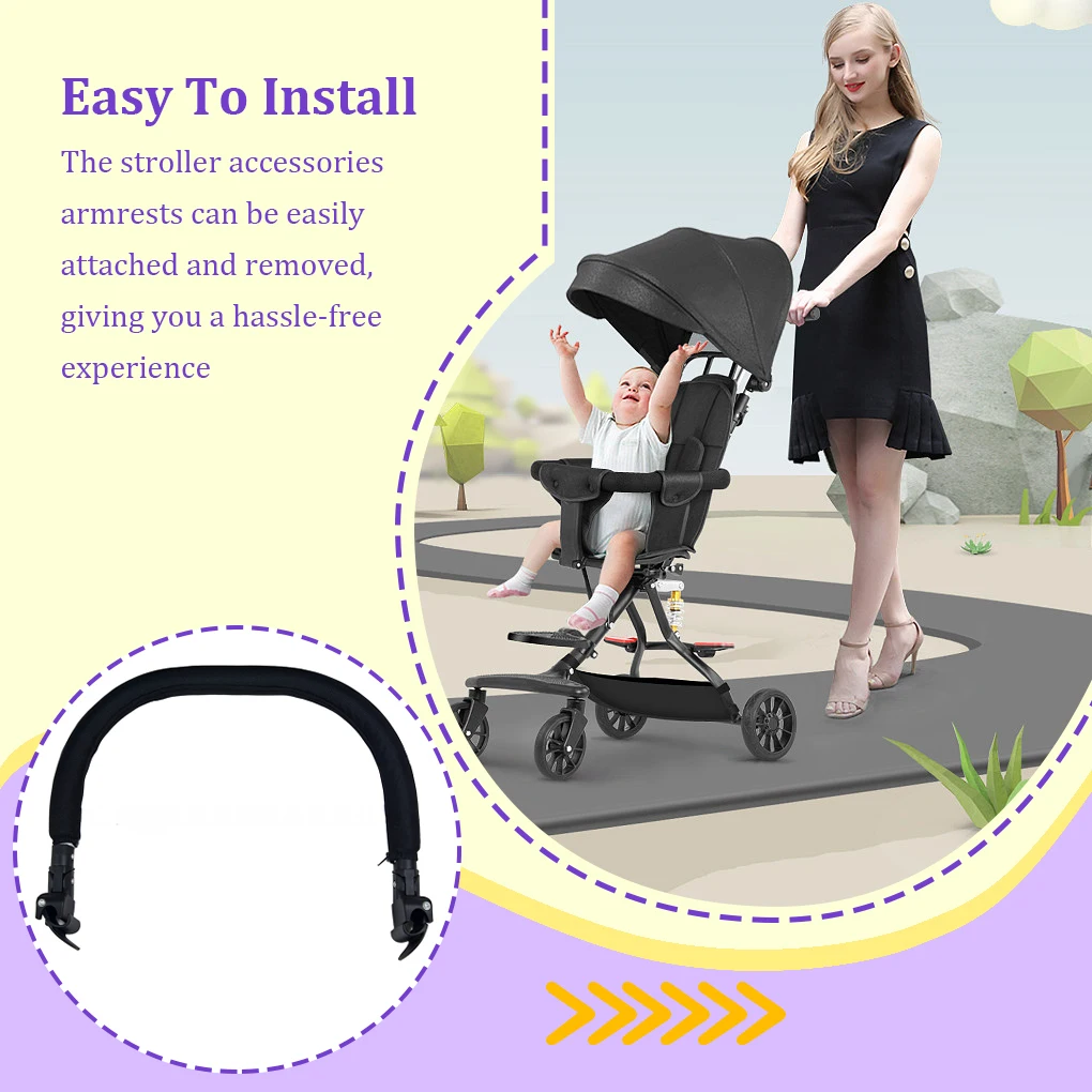 Baby Stroller Accessories Leather Front Bumper Handle Armrest Pushchair Front Bumper Bars Safety Fence