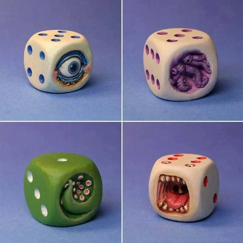 Creative Funny Demon Resin Dice Set For RPG Board Game And Tabletop Games 2cm Home Desktop Party Gathering Games Toy Decor