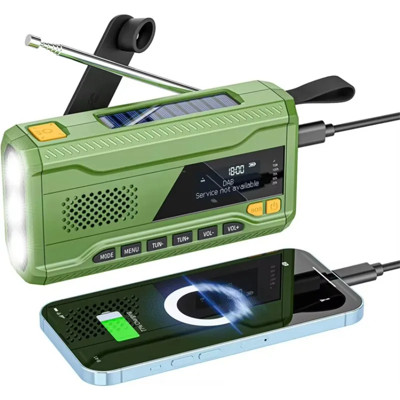 Earthquake Survival Kit Portable Flashlight Solar Hand Crank Dab Digital AM FM Emergency Noodradio