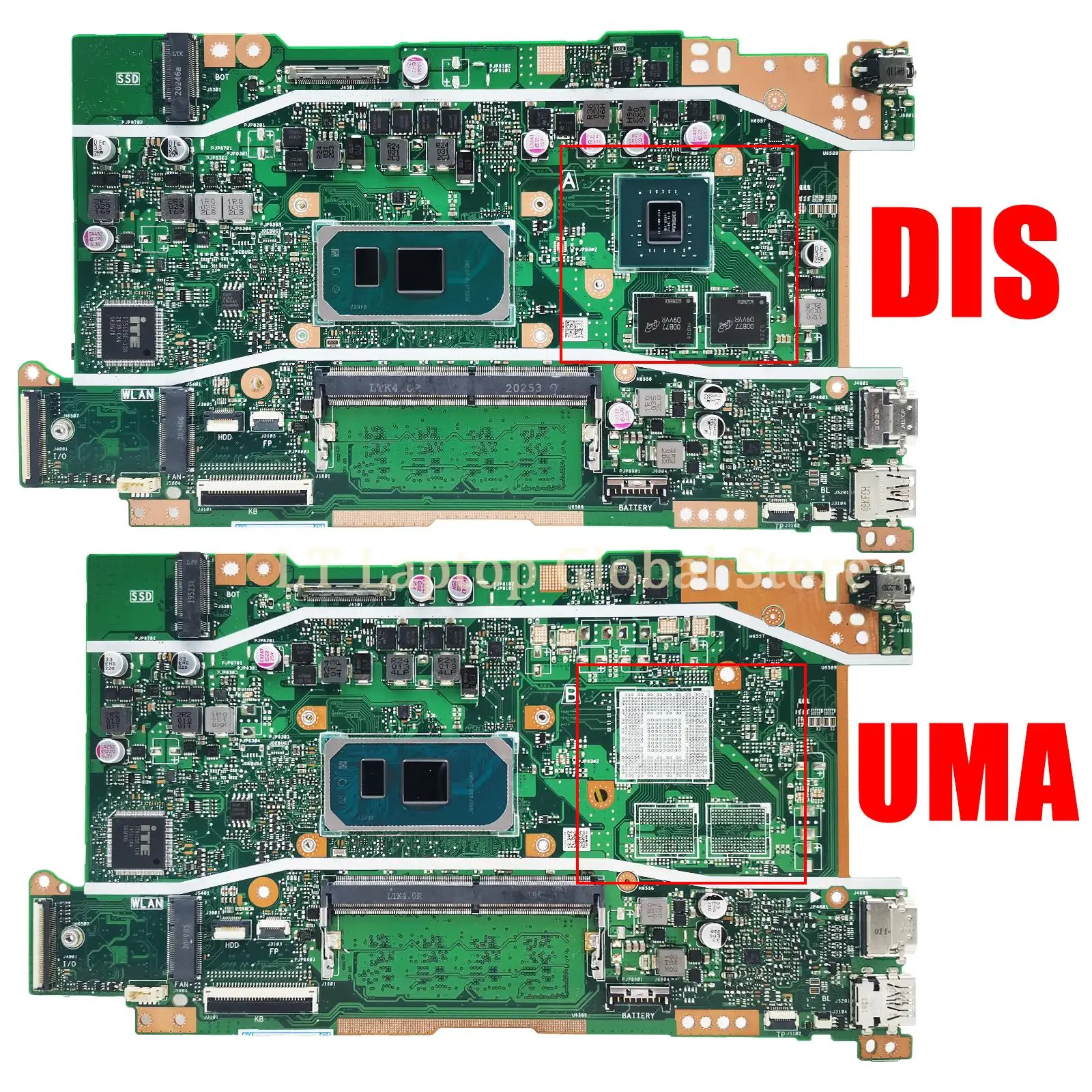 노트북 마더보드, P1510CJA X409JA X509JA X409JP X409JB X509JB X409J R409J A409J F409J A509J F509J I3 I5 I7, 4GB