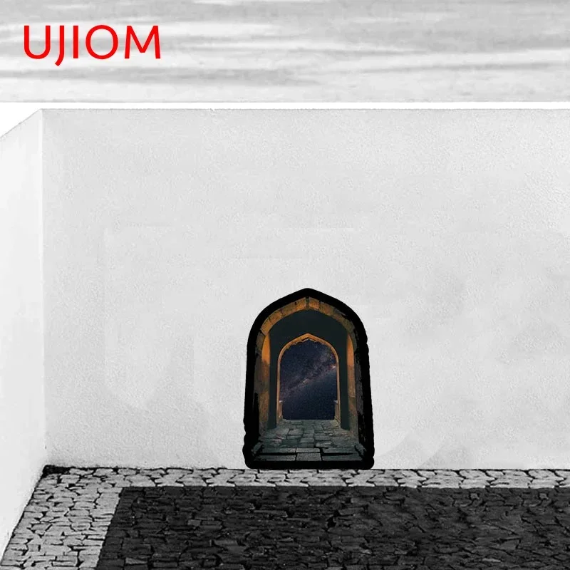 UJIOM 13cm X 9.4cm Beautiful Magic Door Wall Sticker Sunscreen Vinyl Decal Trunk Knapsack Mirror Dress Up Home Decor Wallpaper