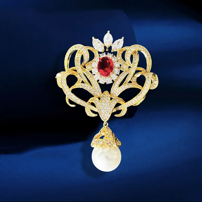 

OKILY винтажный стиль суда, циркон, броши в виде короны, атмосферная имитация жемчуга, женский корсаж, пальто, Broche Decorativo De Ropa