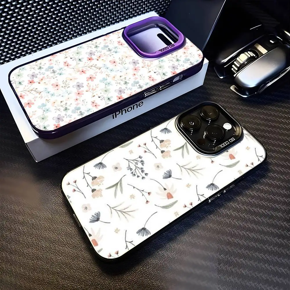 

Small fresh watercolor floral pattern Phone Case For iPhone17,16,15,14,13,12,11 Plus,Pro Max Purple Matte Shockproof Cover