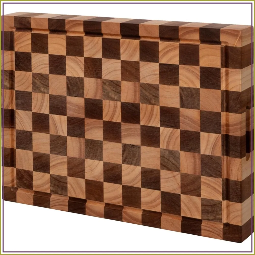 

Acacia Wood Cutting Board, 20x15x1.5 Inch, Butcher Block with Juice Groove, End Grain