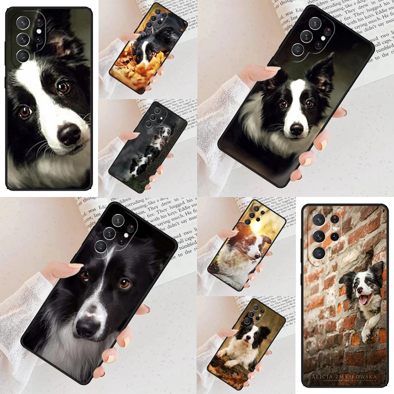 Cute Border collie dog pet Phone Case For Samsung Galaxy S24 S23 S22 S21 Ultra S10 Note 10 Pro S20 Plus FE S9 S8 Cover