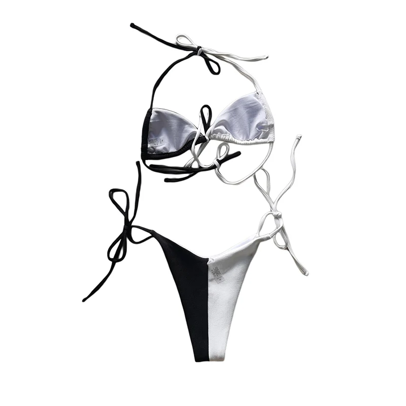 

Женский Готический купальник бикини Y2K, милый микро-бюстгальтер, стринги, комплект бикини из двух частей, купальник с готическим черепом, пляжная одежда для E-Girl, бикини