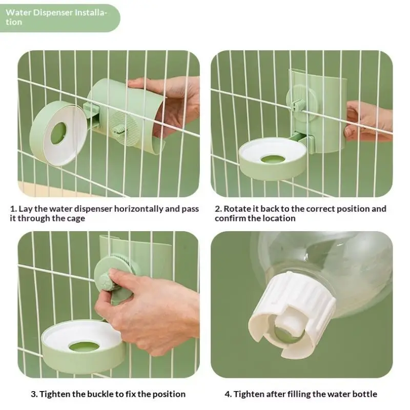 500ML Hängender Futter- und Wassernapf für Haustiere, Einfache Installation, Automatischer Futter- und Wassernapf für Tauben, Kaninchen und Kleintiere, Haustierprodukte – Detail 24
