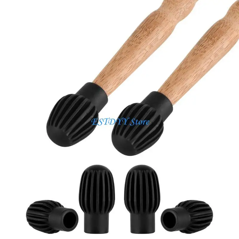 

G6DE 4Pcs/set Drum Mute Drum Dampener Drumstick Silents Practice Tip Percussions Musical Instruments Protective Tool Part