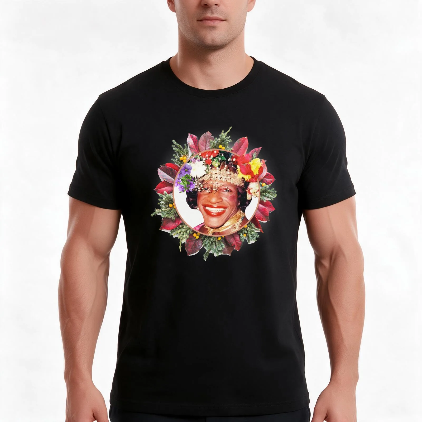 the woman who made a big effort for the LGBT community. This is how we see Marsha: beautiful T-Shirt, Summer Casual Cotton Tee
