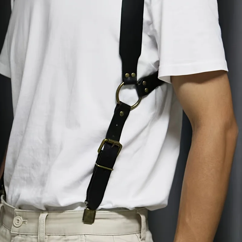 American holster pants clip pure cowhide fashion men\'s anti-drop shoulder strap underarm side clip back strap
