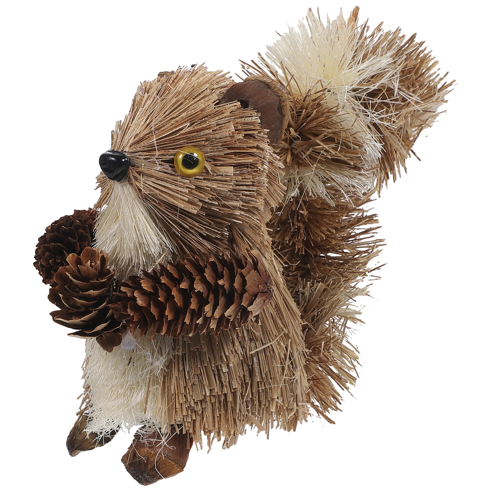 

Christmas Squirrel naments Straw Woven Decorations Bohemian Animal Figurines Wooden Home Office Bar Restaurant DIY Craft