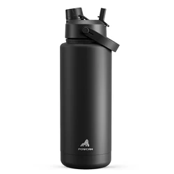 40 oz Insulated Water Bottle with 2-in-1 Straw and Spout Lid, Keep Cold 24H, Leak-Proof, BPA-Free, Double Wall Stainless Steel