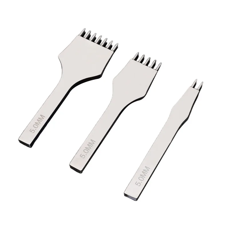 Leather Craft Round Hole Pricking Iron Stitching Tools Leather Chisel Stitching Punch 3/5mm Spacing Dropship