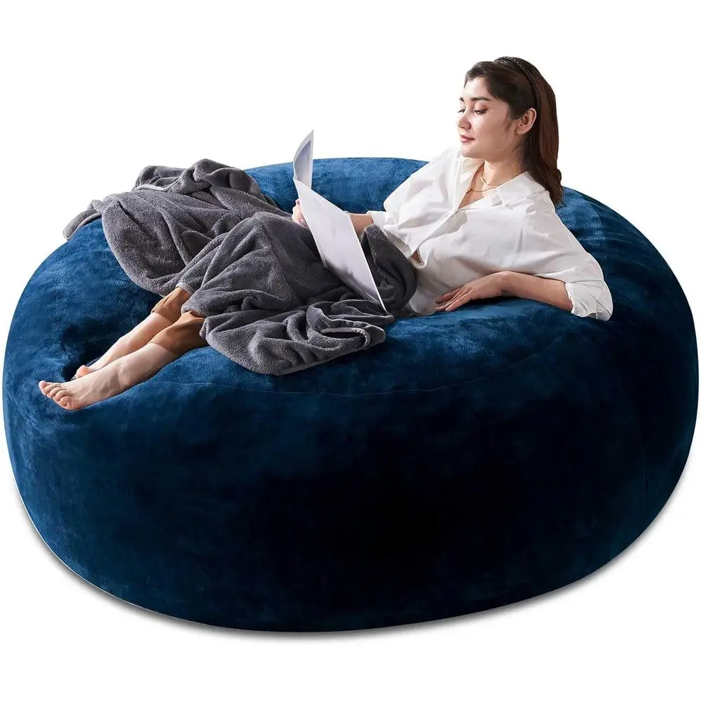 

5T Adult Bean Bag Chair with Memory Foam, Cozy Floor Seat for Living Rooms, Bedrooms, Dorms, and Balcony Lounges (Blue)
