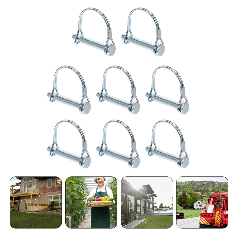 

8Pcs D-Shape Lock Pin Corrosion Resistant Quick Release Coupler Pin for Farming Lawn Mowing Trailer Hitch Shaft Locking
