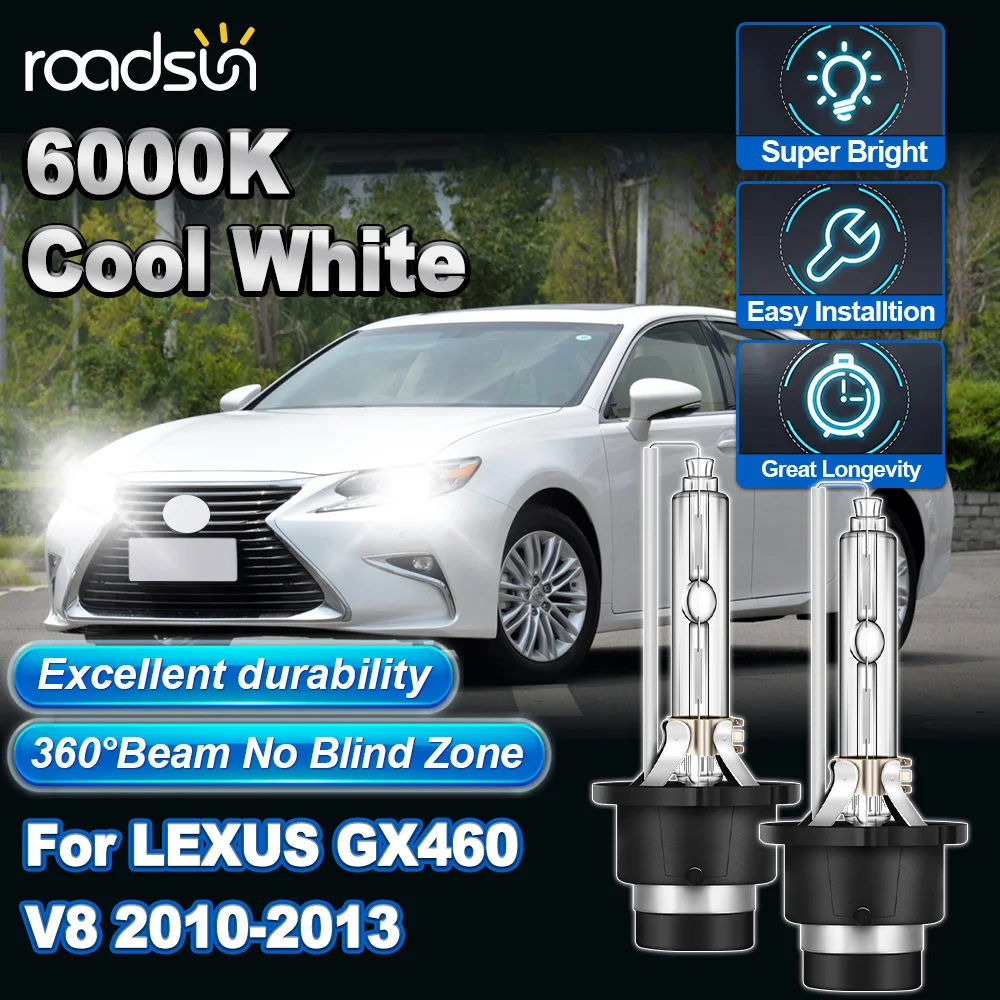 

2PCS HID Xenon Bulb Car Headlight For LEXUS GX460 V8 2010 2011 2012 2013 6000K 35W Plug And Play Xenon Lamps