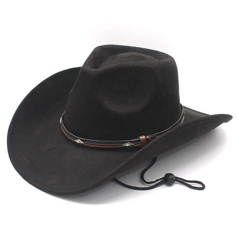Ethnic Style Top Hat Western Cowboy Hat Tibetan Tibetan Style Performance Jazz Hat Upturned Brim Hat