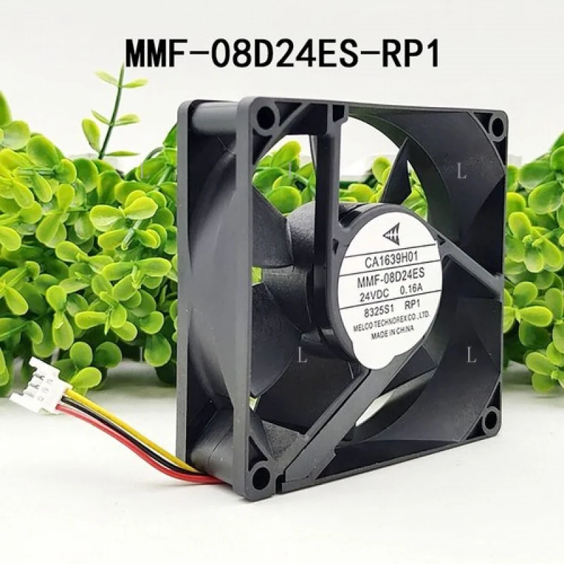 

L New for Melco 24VDC 0.16A MMF-08D24ES-RP1 80*80*25m High-Airflow Silent Cooling Fan