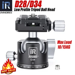 D28/D34 Low Profile Tripod Ball Head All Full Metal CNC Panoramic Camera Tripod Head,with 1/4