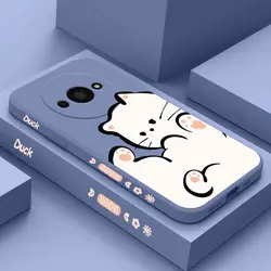 A3 White Cloud Cat New Silicone Phone Case For Xiaomi Redmi A3 Thin shatterproof Camera Protection Redmi A3 Soft Back Cover