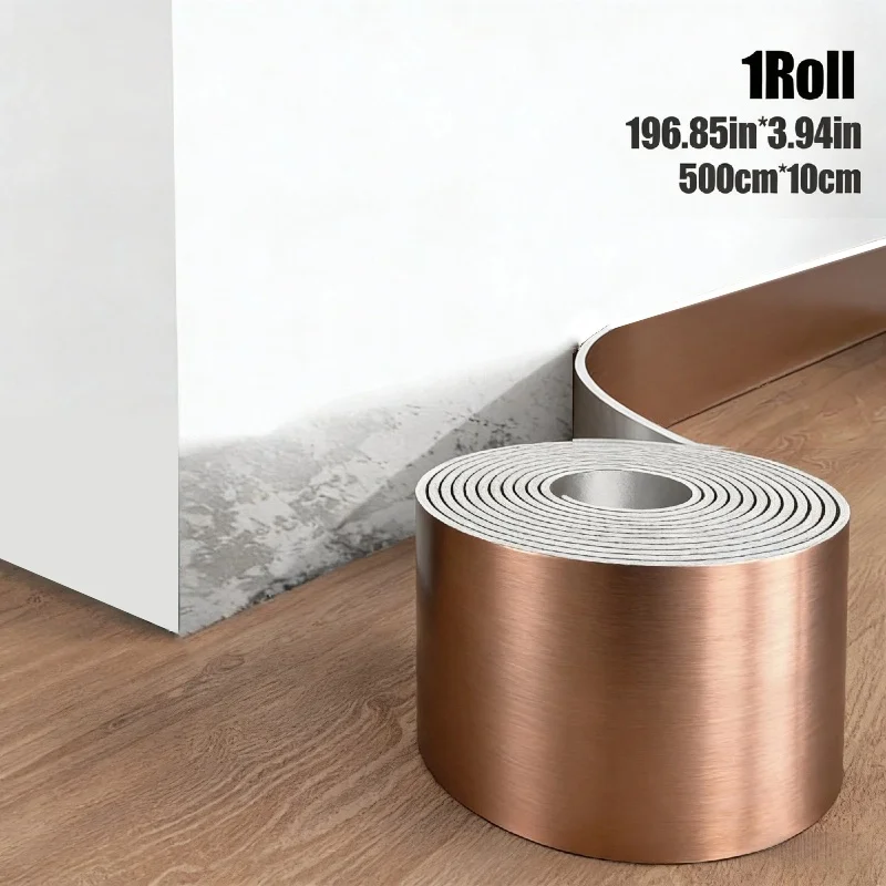 

Wall Corner Lines Self Adhesive Skirting Board Thick Flexible Metal Pattern Foam Wall Stickers Waistline Tape for Sill Staircase