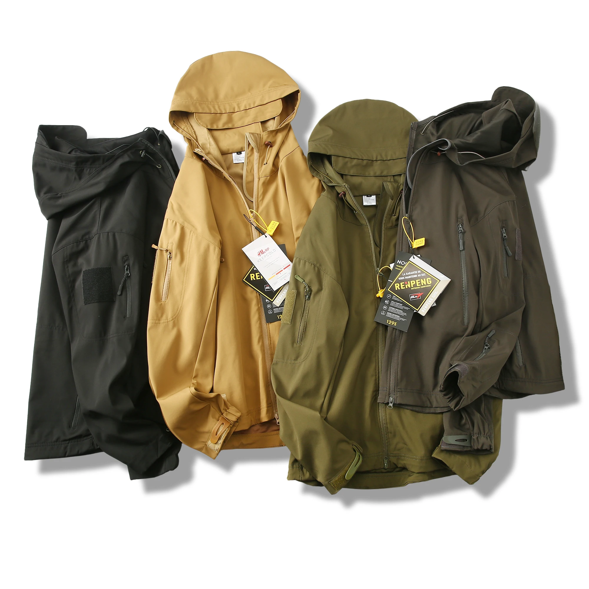 

Hardshell Outdoor Tactical Soft Shell Spring and Summer Windproof Waterproof Men's Thin Hooded Fashion Casual Hardshell Jacket