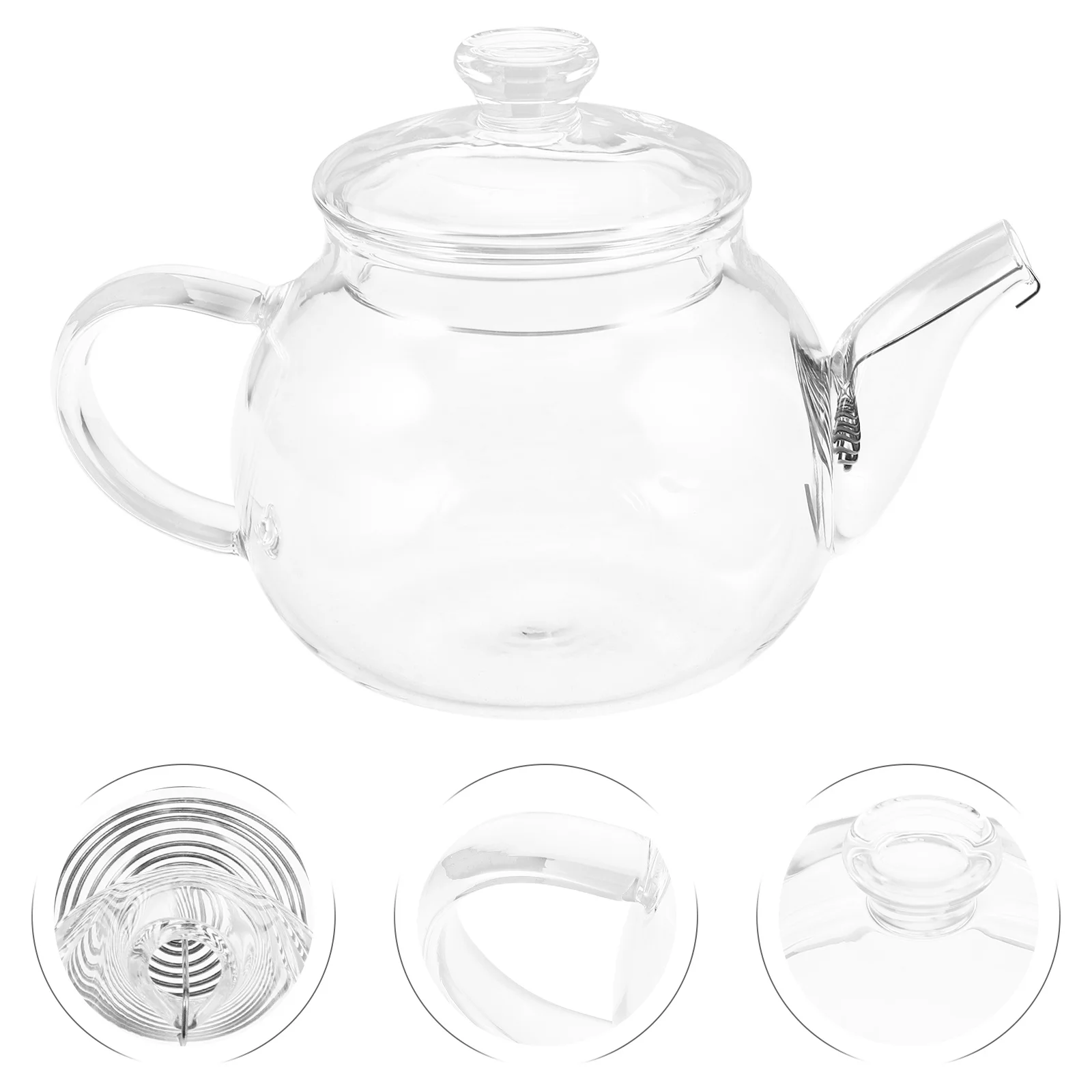 

Clear Borosilicate Glass Teapot Thickened Heat Resistant Kettle Removable Infuser Loose Leaf Tea Brewing Pot Stovetop Office