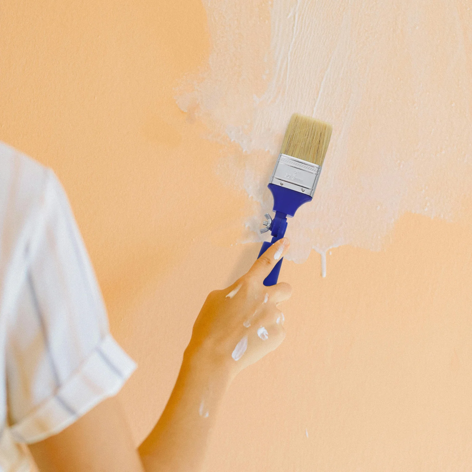 Kuas Cat Rumah Tangga yang Dapat Disesuaikan 2 Inci dengan Ujung Datar untuk Cat Minyak, Akrilik, Pewarna, Dinding, Furnitur, Lukisan Detail Halus