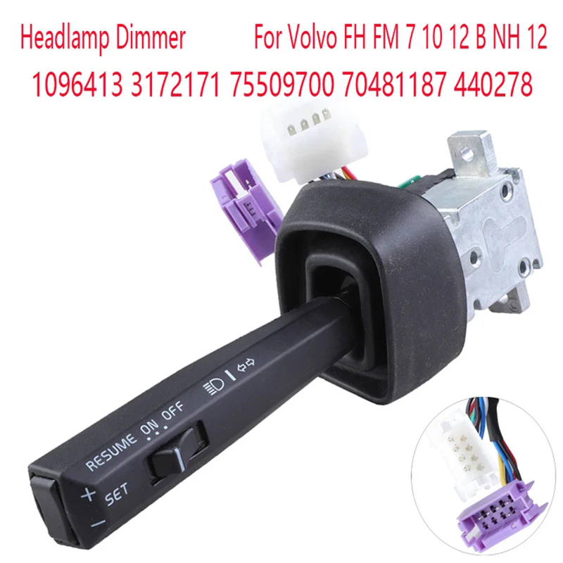 

New Head Light Dimmer Switch For Volvo FH FM 7 10 12 B NH 12 Turn Signal Switch 1096413 3172171 75509700 70481187 440278 Parts