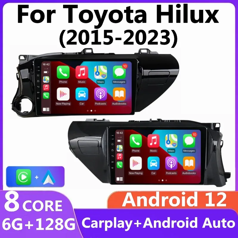 

Android 13 Carplay Car Radio For Toyota HILUX REVO VIGO IMV 2015-2023 Navigation GPS Multimedia Player WiFi+4G Stereo Video BT