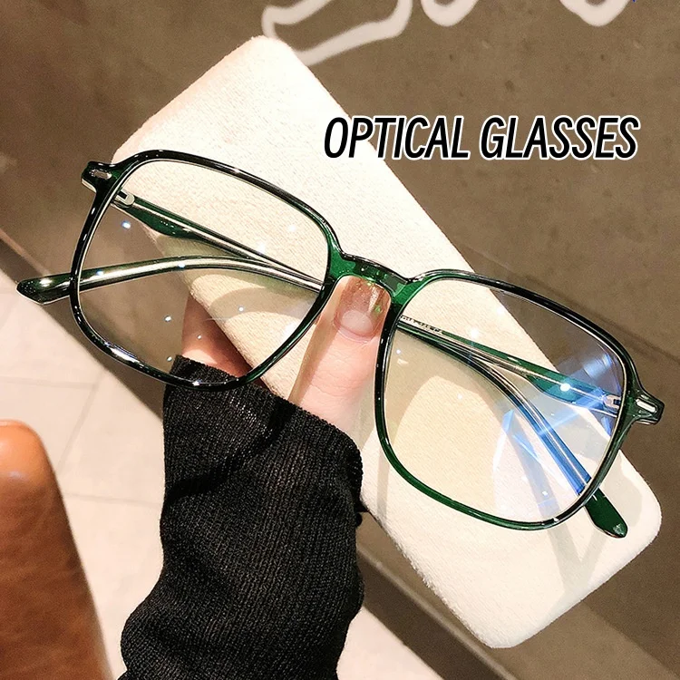 

Transparent Computer Glasses Frame Women Men Anti Blue Light Square Eyewear Plastic Hinge Glasses Optical Spectacle Eyeglasses