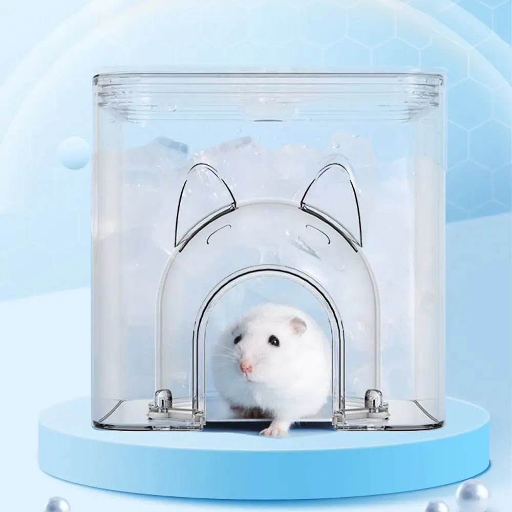 

Summer Hamster Cooling House Transparent Plastic Water Cube Pet Nest Practical Cooling Pet House For Small Animals