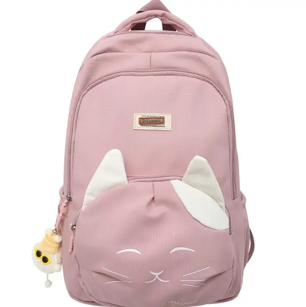 2023 New Large Capacity Primary School Bookbag Teenage Travel Bag Cartoon Schoolbag Female Kawaii Cat Design Student Backpack