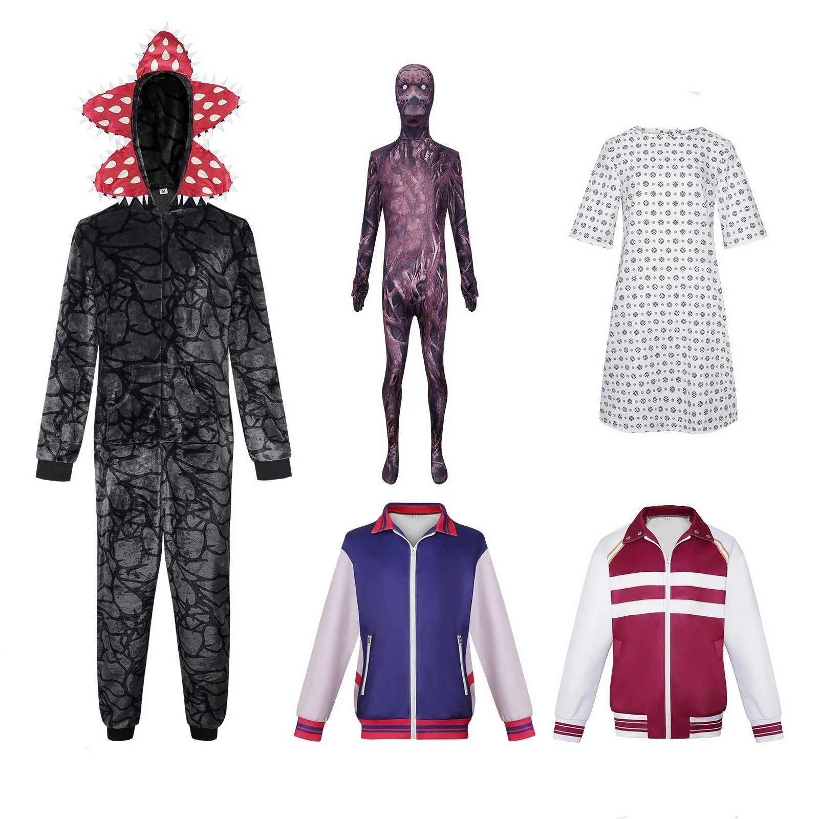 Film Stranger Demogorgon Cannibal Costume Cosplay Pigiama Indumenti da notte Will Byers Cappotto Vestito Vestito di Carnevale di Halloween