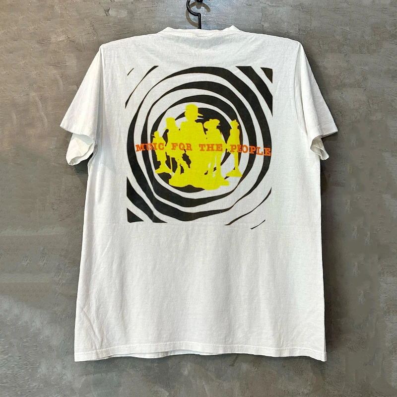 Marky Mark Short Sleeve Pure Cotton T-Shirt Small Collar Cityboy Trendy Brand Tee Youthful Printed Casual Summer Top
