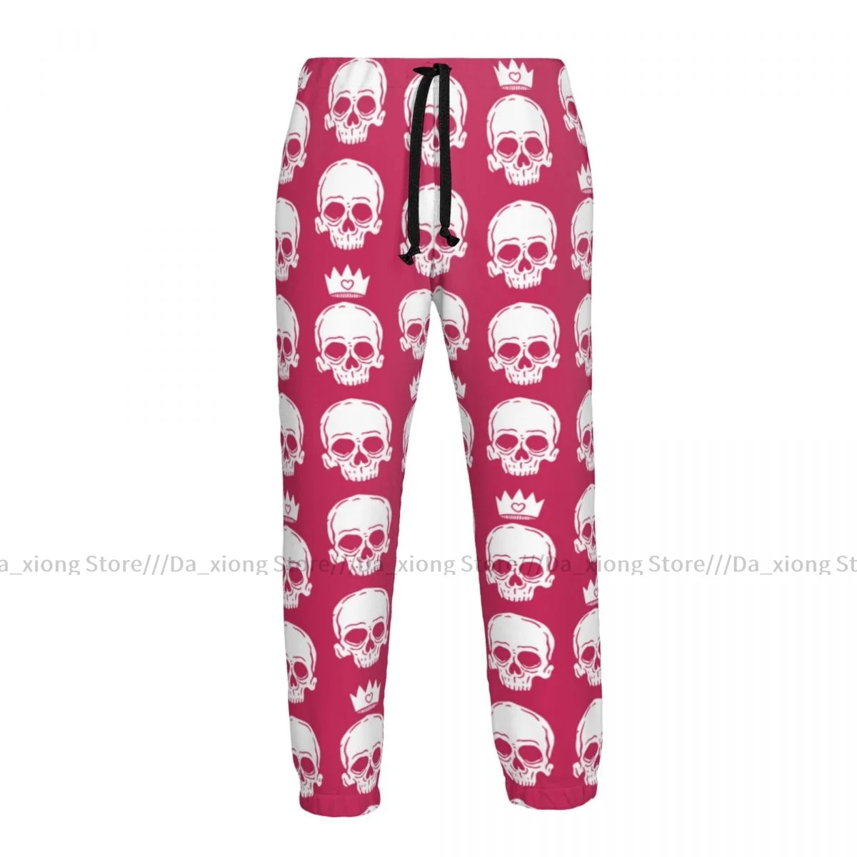 

Men Sports Pants Male Casual Loose Trousers Skulls And Crowns Pattern Sportpants