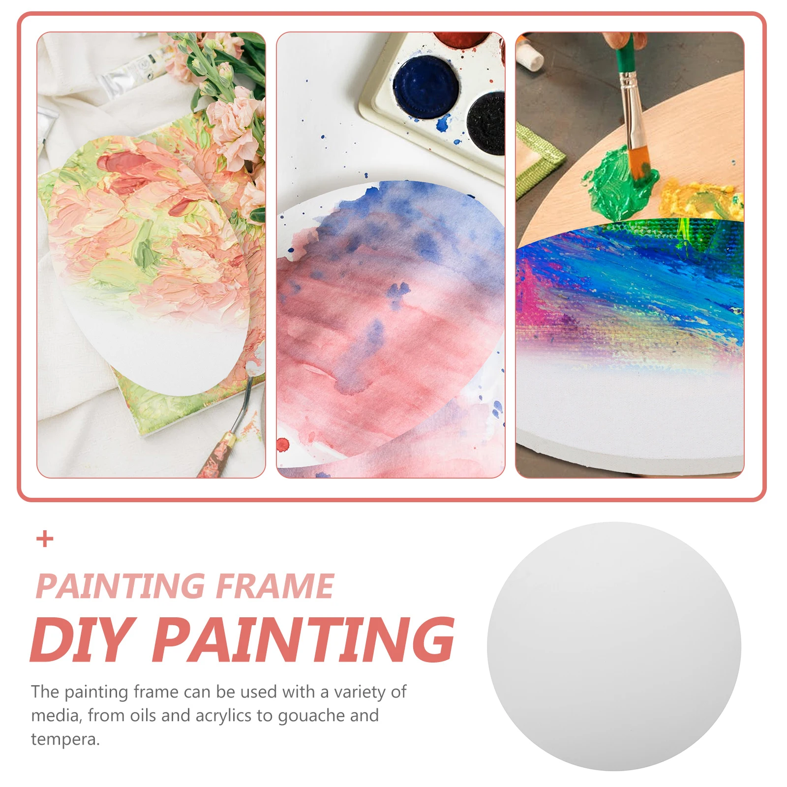 

Oil Painting Board Hobby Canvas Round Small Layout Beginner Panel Canvases for Boards