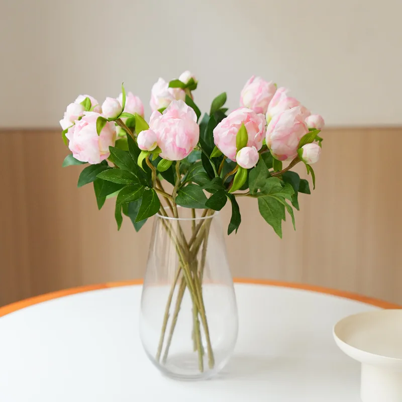 European-Style 2 Head Simulated Peony Wedding Home Soft Decoration Flower Arrangement Silk Flower Arrangement Flower Art Peony