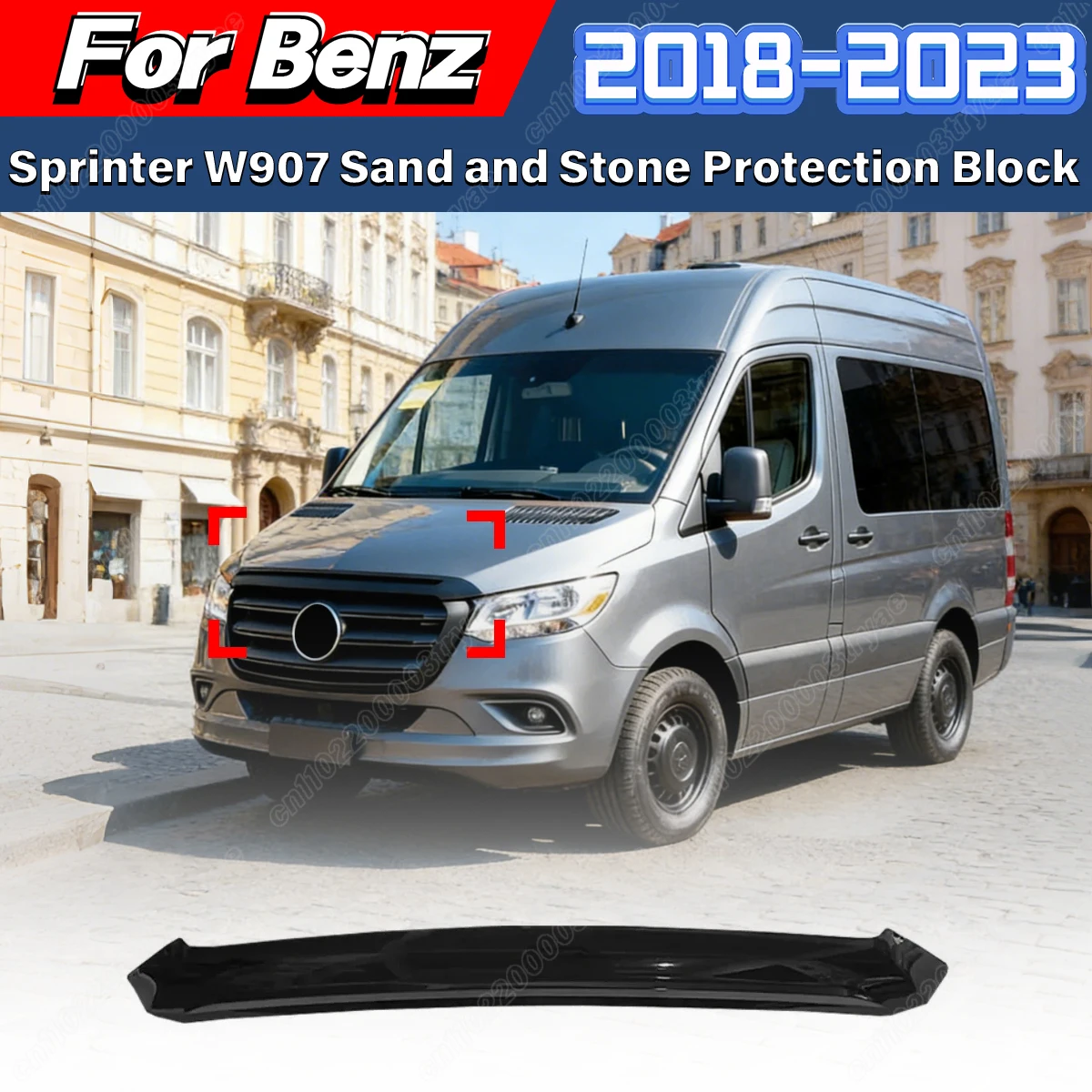For Mercedes-Benz Sprinter W907 2018 2019 2020 2021 2022 2023 Car Front Hood Sand and Stone Baffle Cover Body Protection Kit