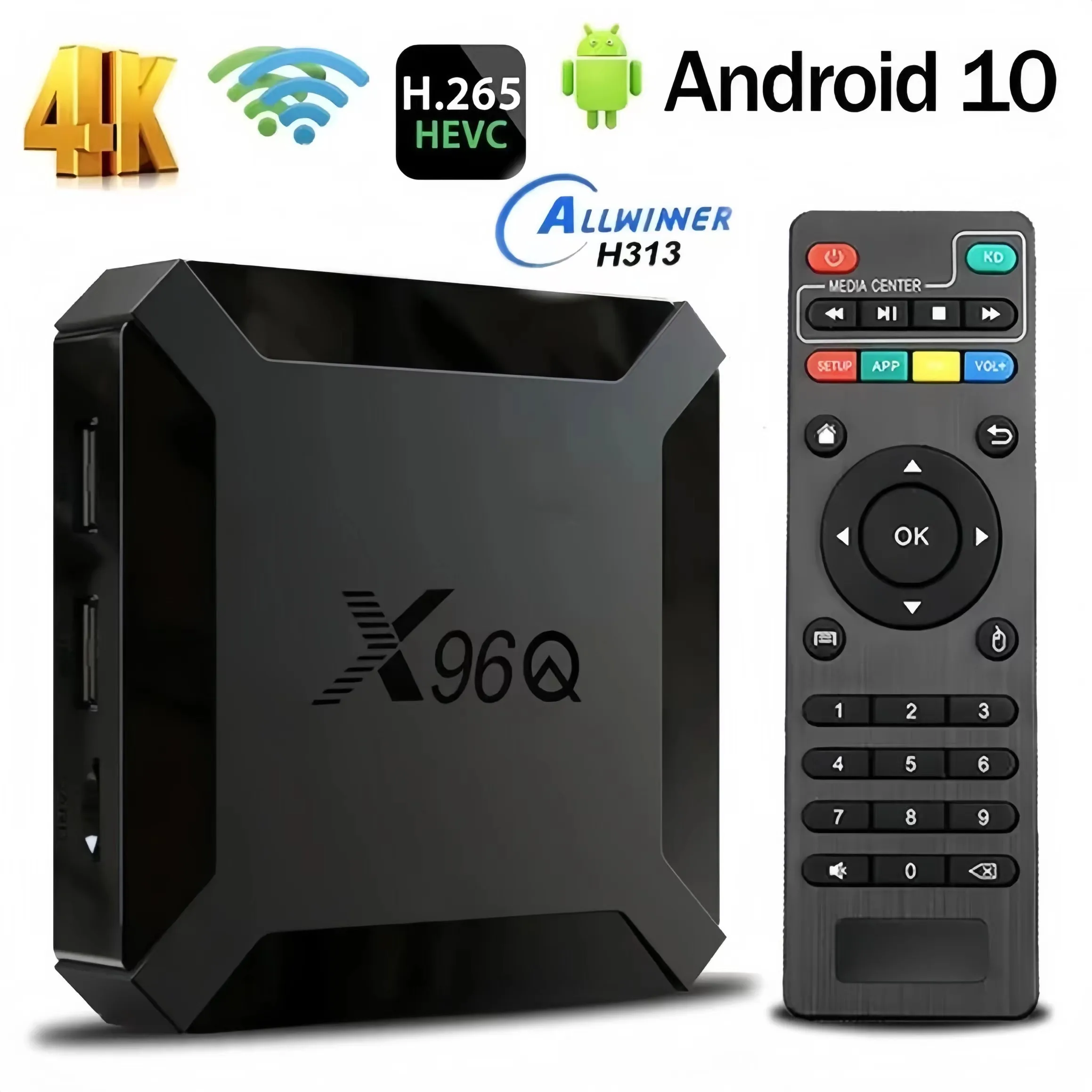 X96Q TV Box Android 10.0 Allwinner H313 Quad Core 4K 60fps 2.4G Wifi HD10 Media Player 2G16G H.265 iptv Home Theater Set Top Box