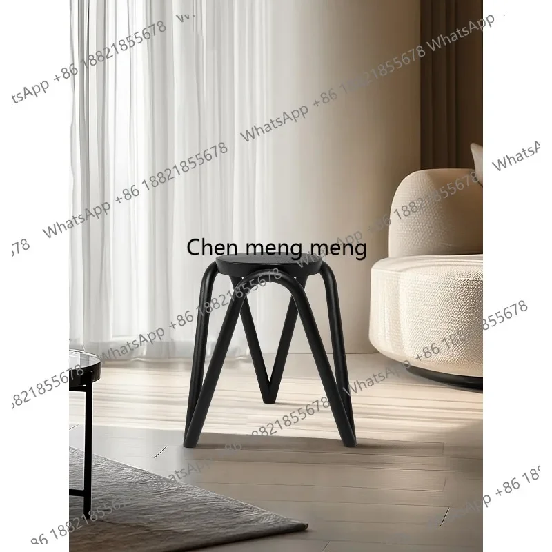cqy Modern creative solid wood stool can be stacked designer round stool home low stool living room