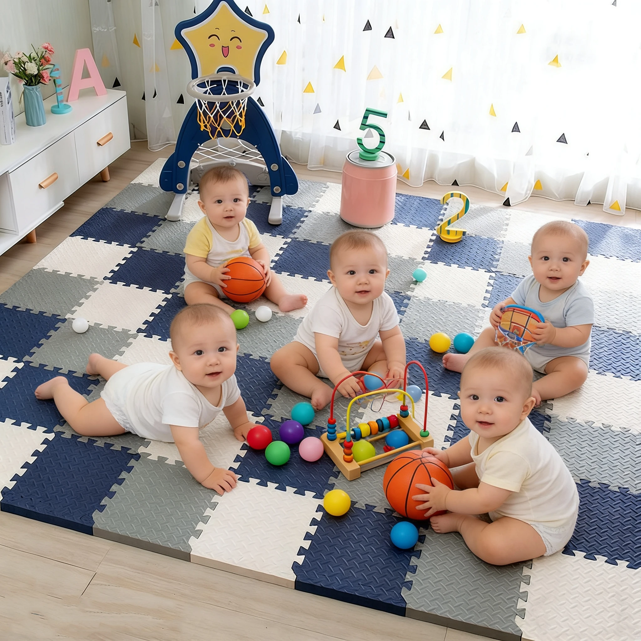 8pcs-16pcs Foam Baby Play Mat Puzzle Mat Kids Interlocking Exercise Tiles Rugs Floor Tiles Toy Carpet Soft Carpet 30*30*1cm