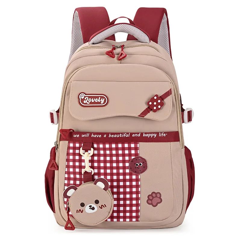 2026 New Cartoon Color Block Student Backpack Large Capacity School Bag, Primary Junior High School Travel Daypack