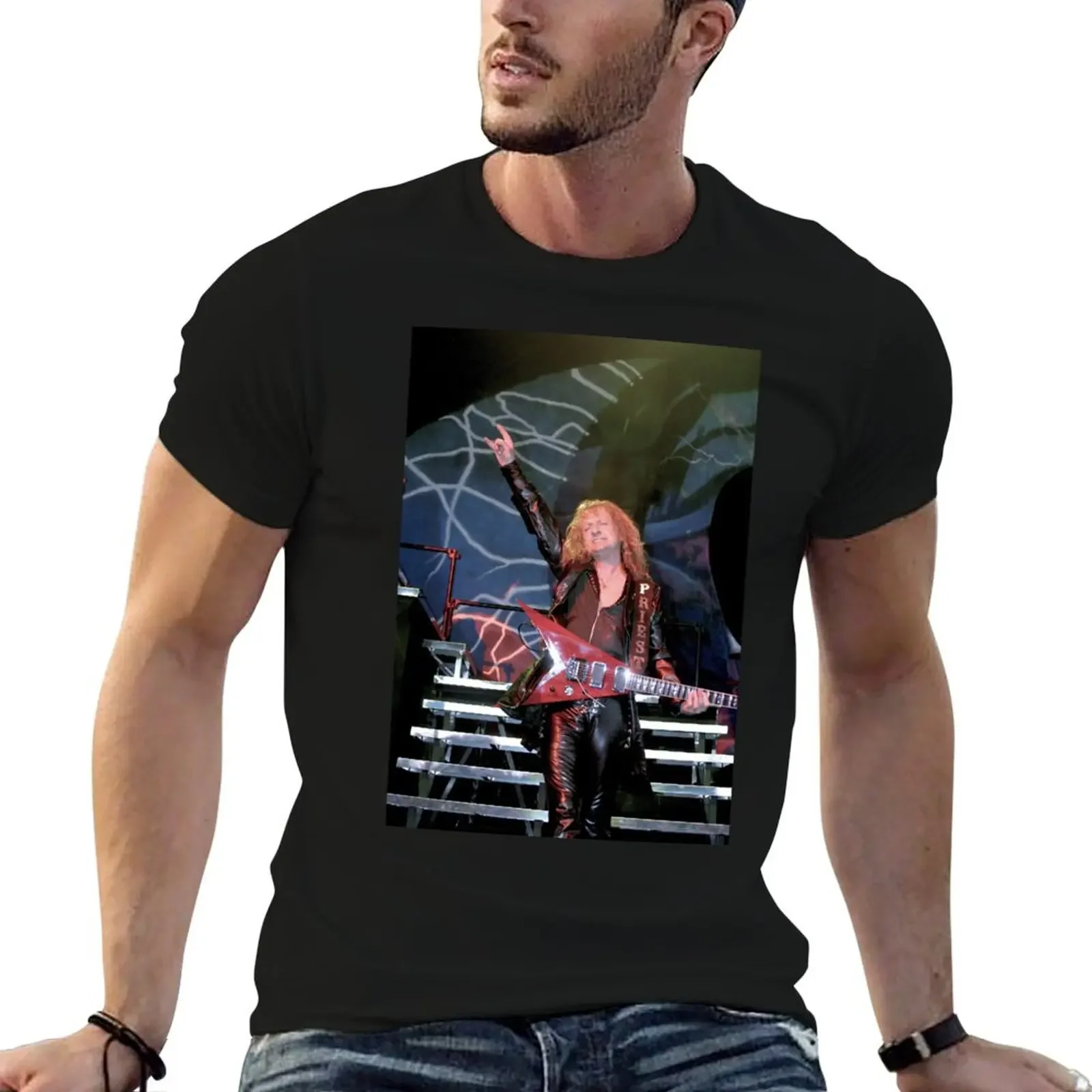 

K.K. Downing Judas Priest Photograph T-Shirt summer tops oversize t-shirts man mens t shirt