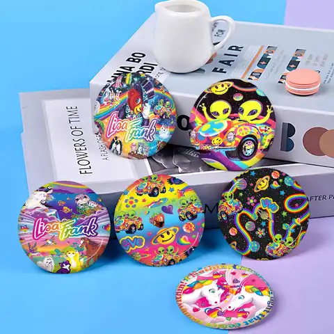 Brand L-Lisa Frank 58mm Handmade Brooch Cartoon Cosplay Badge on Backpack Jewelry Accessories Gifts