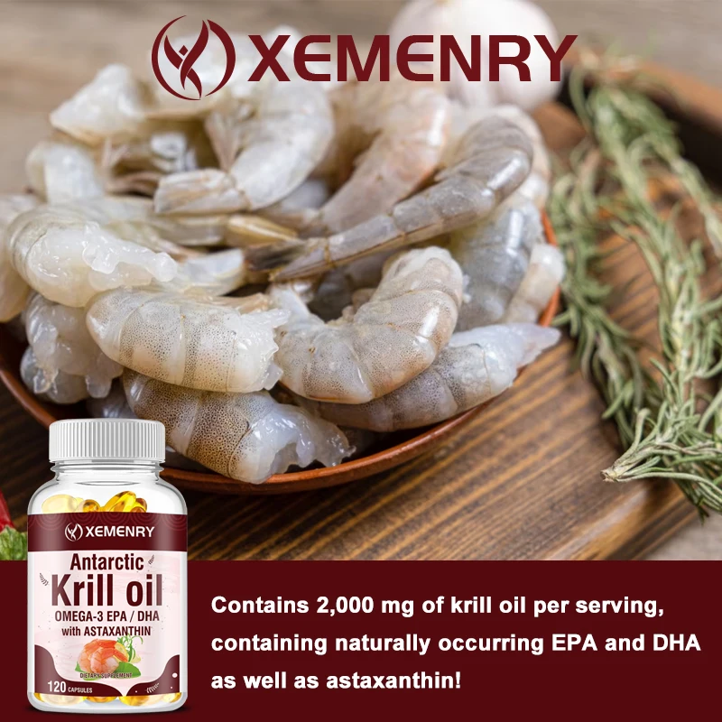 XEMENRY Antarctic Krill Oil - Rich in Natural Extracts of EPA and DHA To Promote Brain and Joint Health