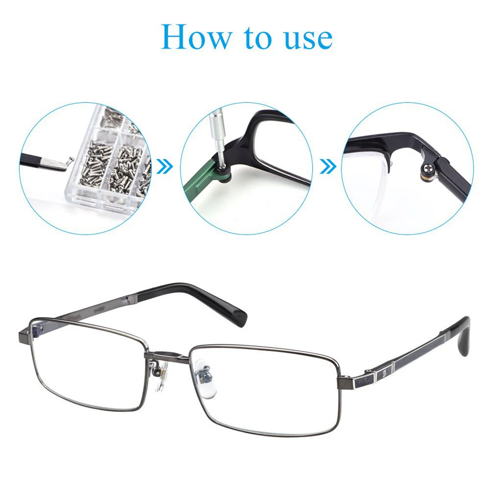 A36T-2000Pcs Stainless Steel Eyeglasses Watch Repair Screw Replacement Kit Set Tiny Screws Nut Assortment Repair Tool Kit Set