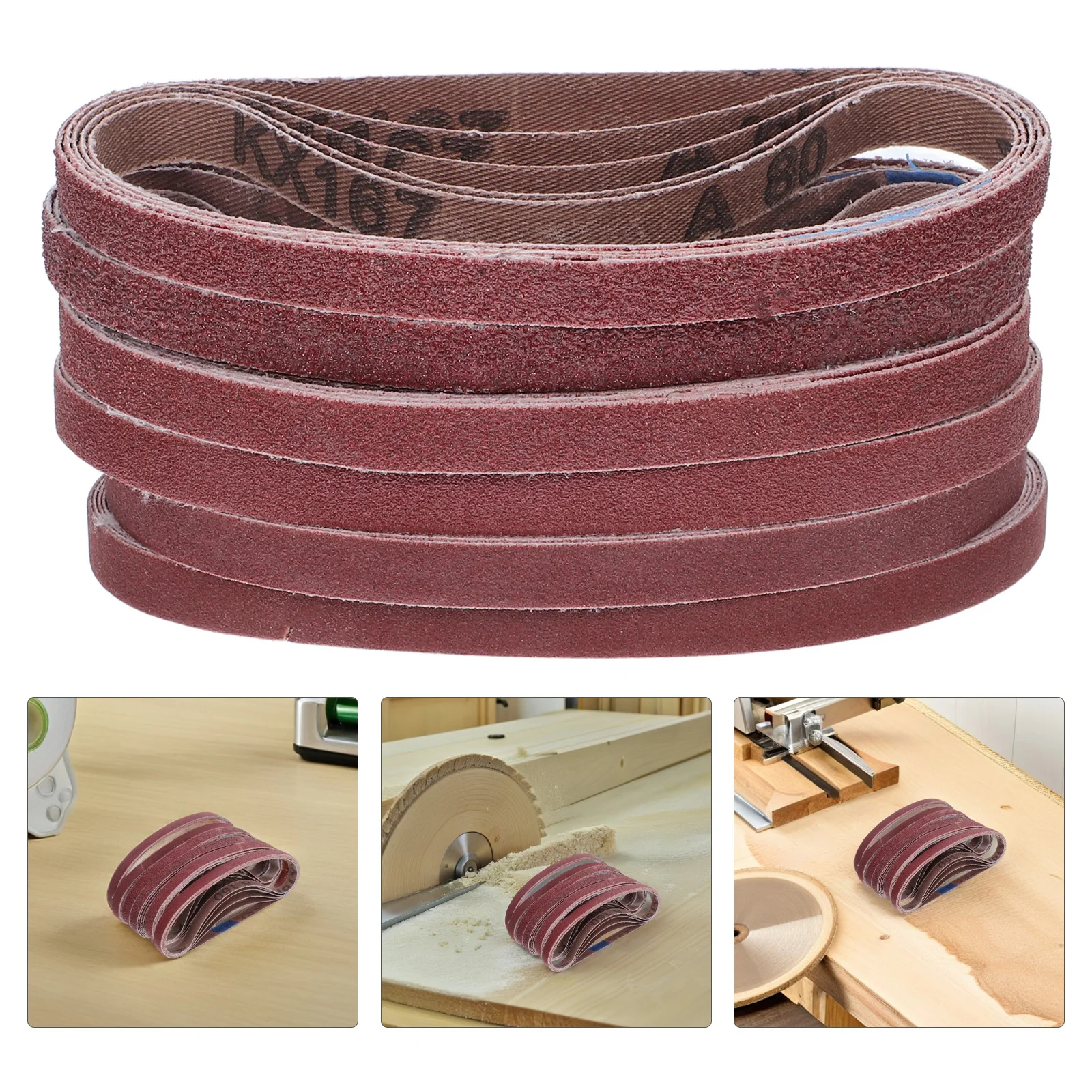 

30Pcs Brown Fused Alumina Sanding Belts Long-Lasting Mini Belt Sander for Wood Metal Automotive Furniture Polishing Grinding