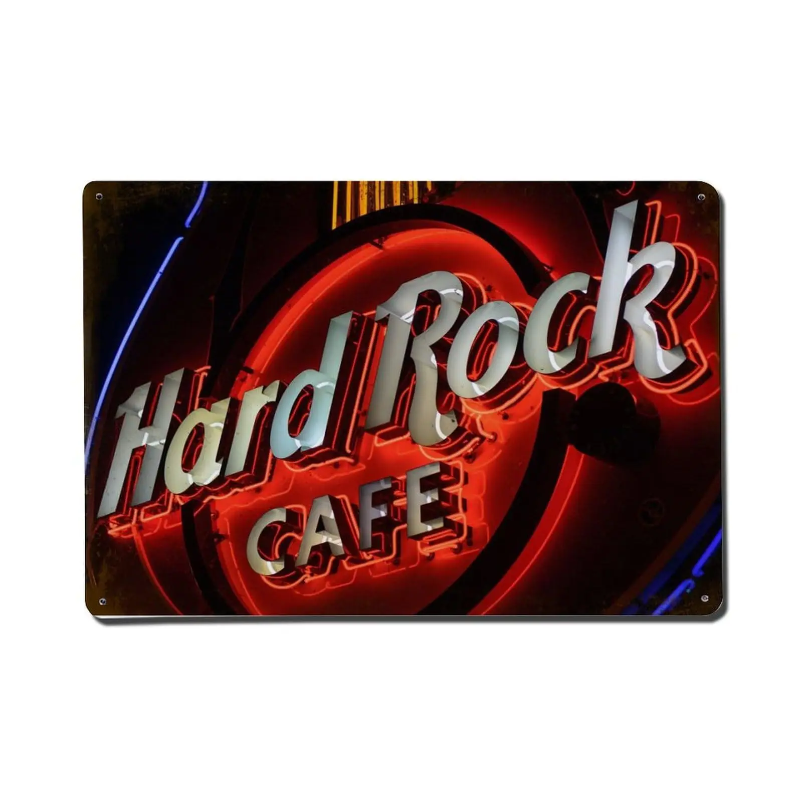 1P,Hard rock cafe Metal Tin Sign Poster 8”×12” Painting Sign Funny Wall Vintage Art Decor Retro Plaque For Home Bar Pub Club Caf